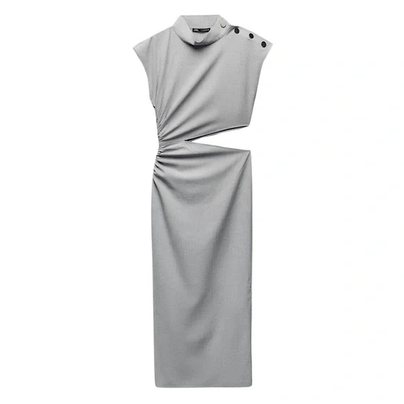 CUT OUT MIDI DRESS - Picture 1 of 8